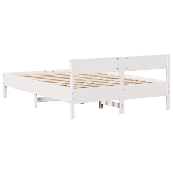 vidaXL sengeramme uden madras 120x190 cm massivt fyrretræ hvid