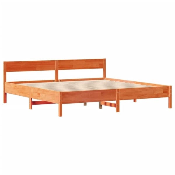 vidaXL sengeramme uden madras 160x200 cm massivt fyrretræ gyldenbrun