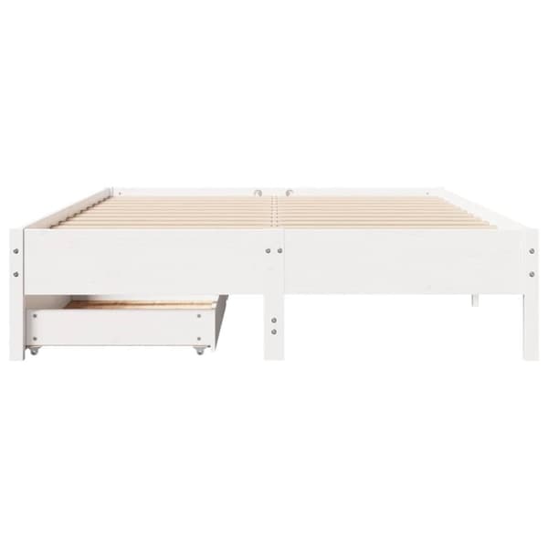 vidaXL sengeramme uden madras 140x190 cm massivt fyrretræ hvid