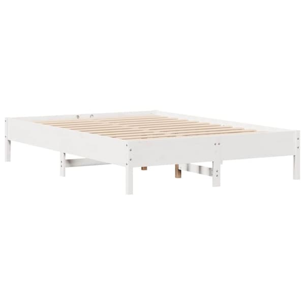 vidaXL sengeramme uden madras 140x190 cm massivt fyrretræ hvid