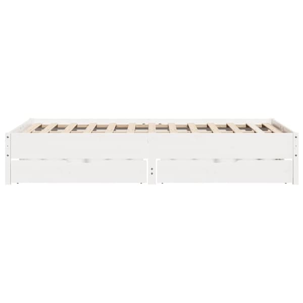 vidaXL sengeramme uden madras 140x190 cm massivt fyrretræ hvid