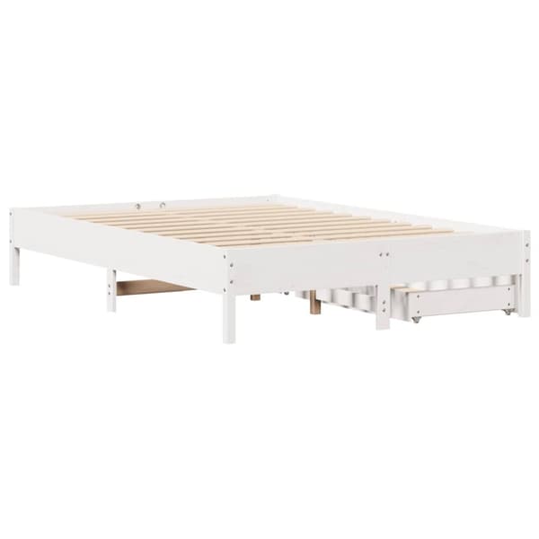 vidaXL sengeramme uden madras 140x190 cm massivt fyrretræ hvid