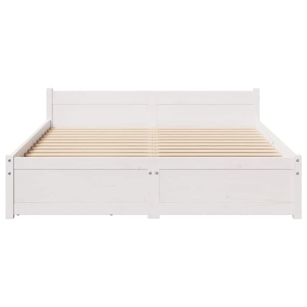 vidaXL sengeramme uden madras 140x200 cm massivt fyrretræ hvid