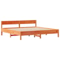 Miniatyrbilde 6 av 11: vidaXL Sengeramme uten madrass voksbrun 160x200 cm heltre furu
