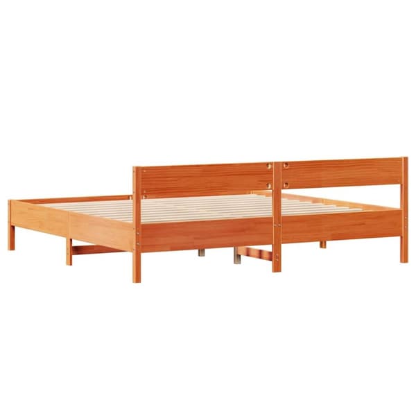 vidaXL Sengeramme uten madrass voksbrun 160x200 cm heltre furu