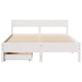 Miniatyrbilde 5 av 11: vidaXL Sengeramme uten madrass hvit 135x190 cm heltre furu