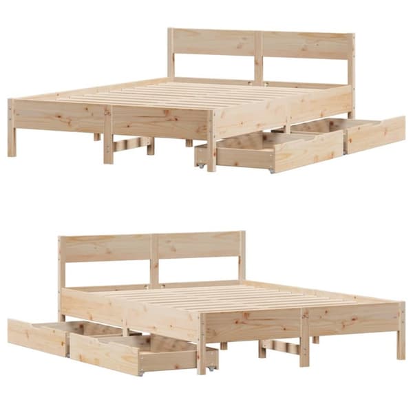 vidaXL Sengeramme uten madrass 140x190 cm heltre furu