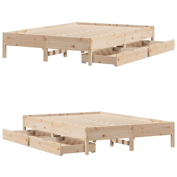 vidaXL Sengeramme uten madrass 160x200 cm heltre furu