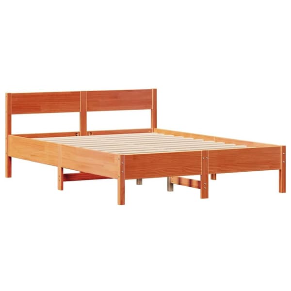 vidaXL Sengeramme uten madrass voksbrun 120x200 cm heltre furu