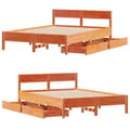 Miniatyrbilde 10 av 11: vidaXL Sengeramme uten madrass voksbrun 120x200 cm heltre furu