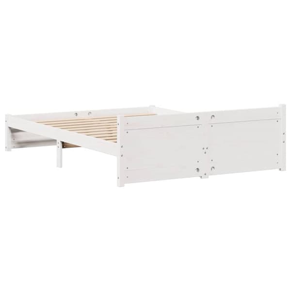 vidaXL Sengeramme uten madrass hvit 140x200 cm heltre furu
