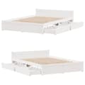 Miniatyrbilde 10 av 11: vidaXL Sengeramme uten madrass hvit 140x200 cm heltre furu