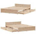 Miniatyrbilde 10 av 11: vidaXL Sengeramme uten madrass 140x190 cm heltre furu