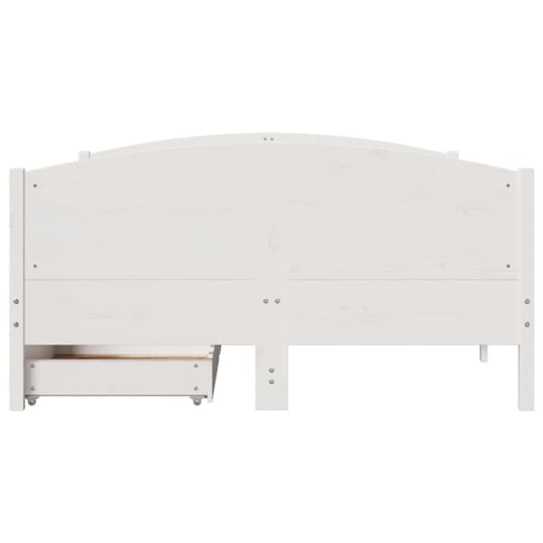 vidaXL sengeramme uden madras 140x190 cm massivt fyrretræ hvid