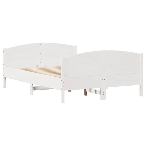 vidaXL sengeramme uden madras 140x190 cm massivt fyrretræ hvid