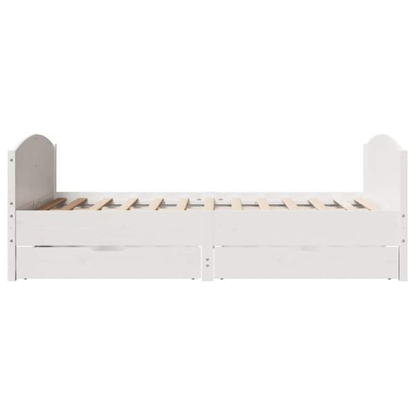 vidaXL sengeramme uden madras 140x190 cm massivt fyrretræ hvid