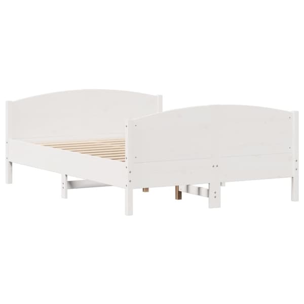vidaXL sengeramme uden madras 140x190 cm massivt fyrretræ hvid