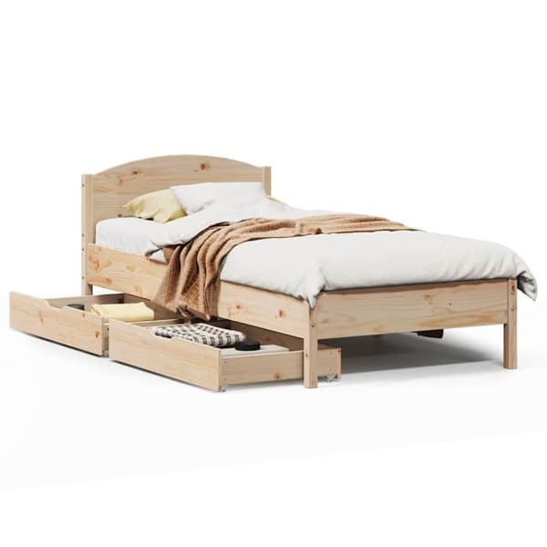 vidaXL Sängynrunko ilman patjaa 75x190 cm täysi mänty