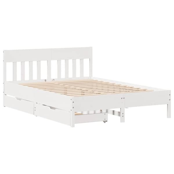 vidaXL sengeramme uden madras 150x200 cm massivt fyrretræ hvid