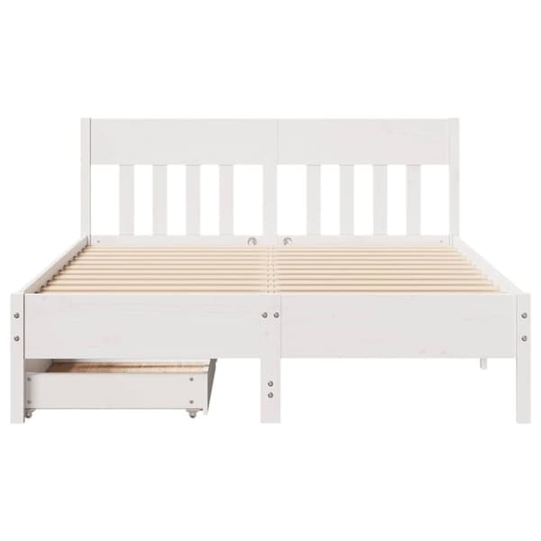 vidaXL sengeramme uden madras 150x200 cm massivt fyrretræ hvid