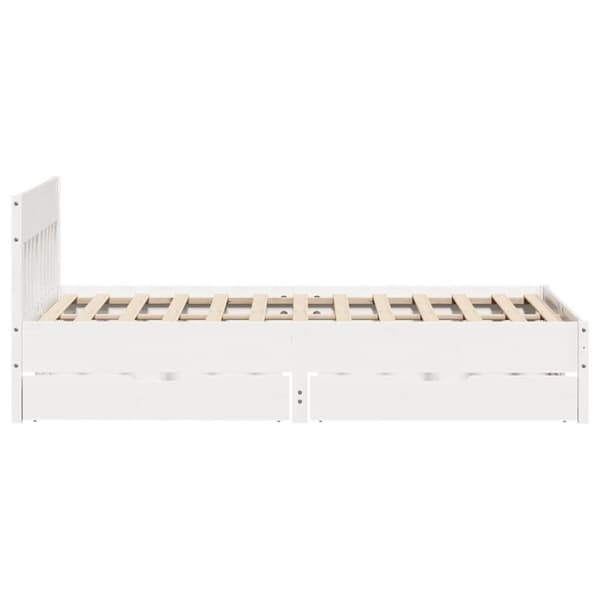 vidaXL sengeramme uden madras 150x200 cm massivt fyrretræ hvid