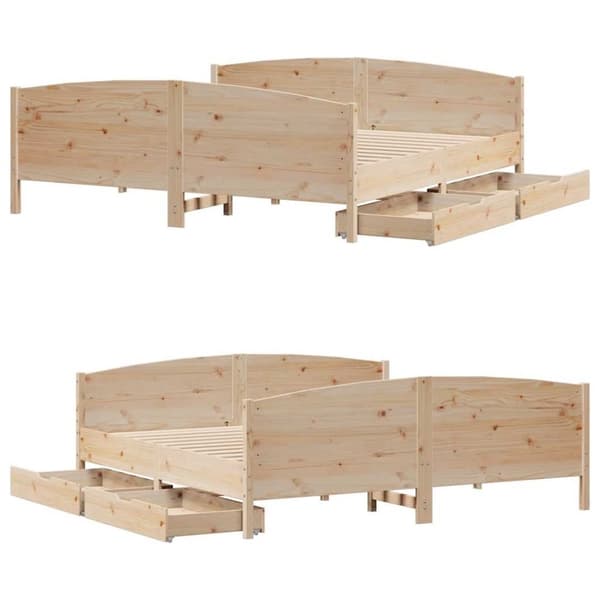 vidaXL sengeramme uden madras 200x200 cm massivt fyrretræ