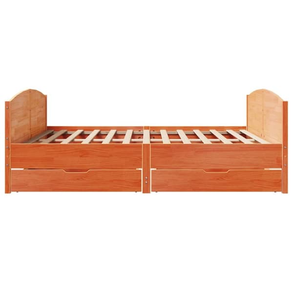 vidaXL Sengeramme uten madrass voksbrun 180x200 cm heltre furu