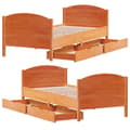 Miniatyrbilde 10 av 11: vidaXL Sengeramme uten madrass voksbrun 90x190 cm heltre furu