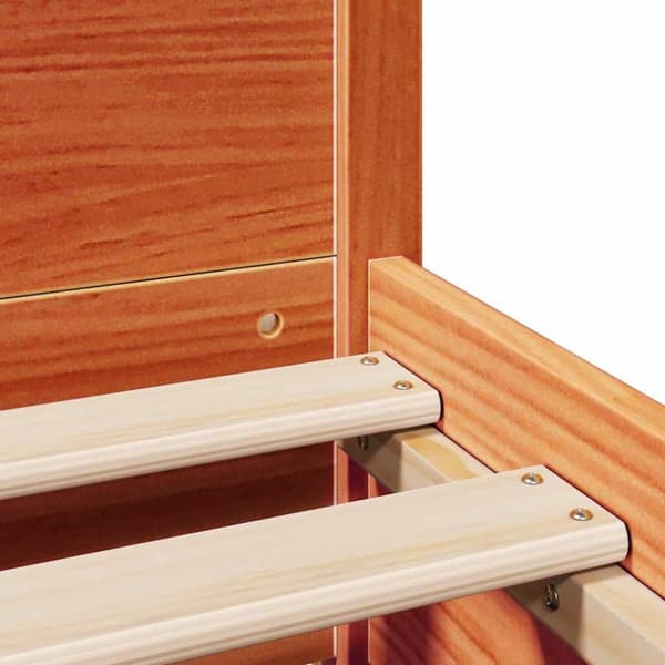 vidaXL Sengeramme uten madrass voksbrun 90x190 cm heltre furu
