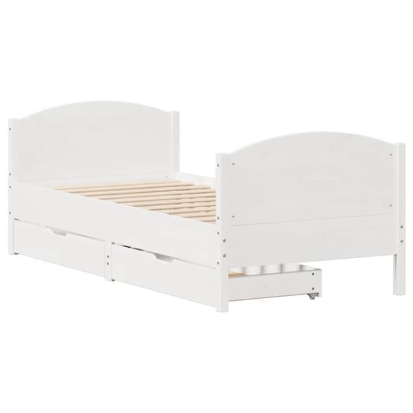 vidaXL Sengeramme uten madrass hvit 90x200 cm heltre furu