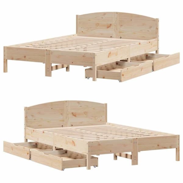 vidaXL Sengeramme uten madrass 120x190 cm heltre furu