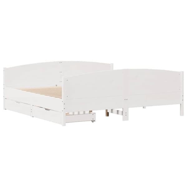 vidaXL Sengeramme uten madrass hvit 160x200 cm heltre furu