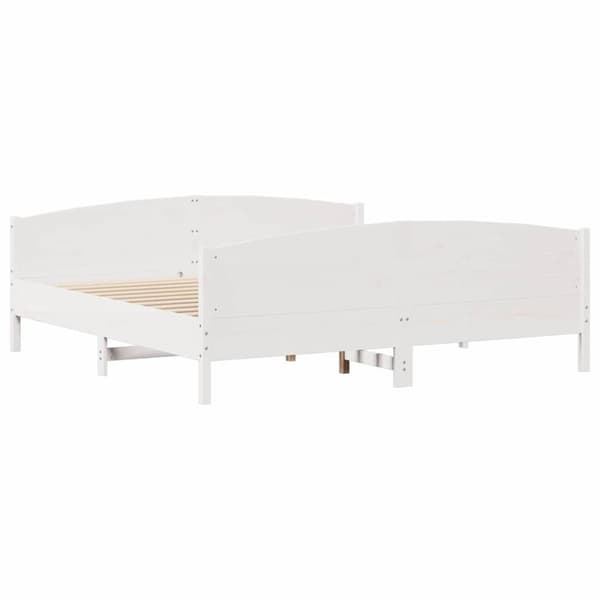 vidaXL Sengeramme uten madrass hvit 160x200 cm heltre furu