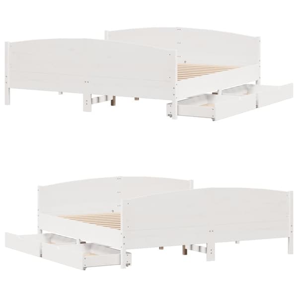 vidaXL Sengeramme uten madrass hvit 160x200 cm heltre furu