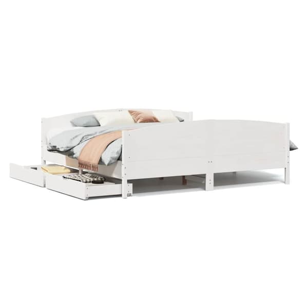 vidaXL Sengeramme uten madrass hvit 160x200 cm heltre furu
