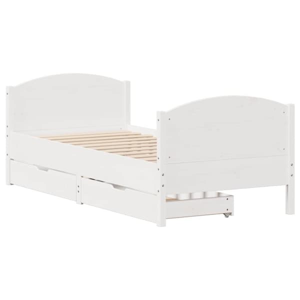 vidaXL Sengeramme uten madrass hvit 100x200 cm heltre furu