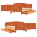 Miniatyrbilde 10 av 11: vidaXL Sengeramme uten madrass voksbrun 200x200 cm heltre furu