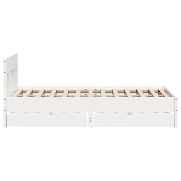 vidaXL Sängram utan madrass vit 140x200 cm massiv furu
