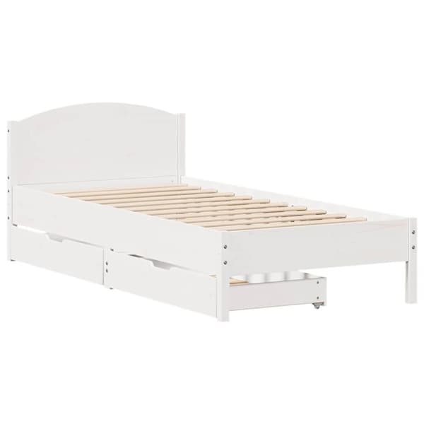 vidaXL sengeramme uden madras 100x200 cm massivt fyrretræ hvid
