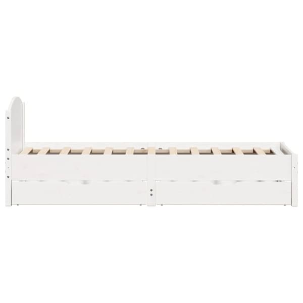 vidaXL sengeramme uden madras 100x200 cm massivt fyrretræ hvid