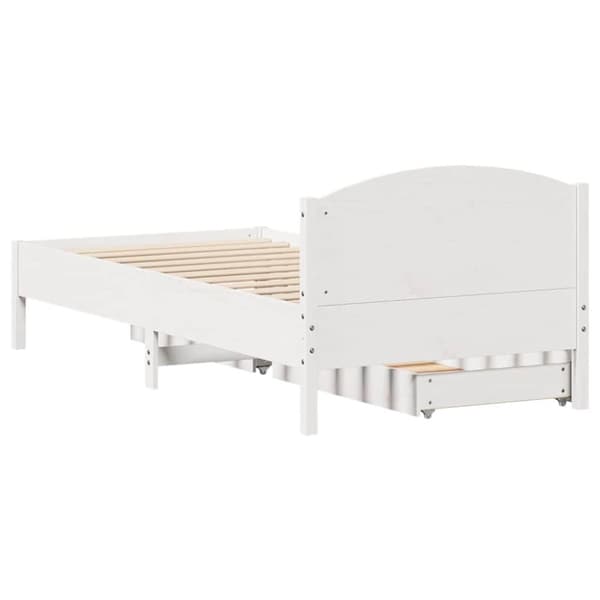 vidaXL sengeramme uden madras 100x200 cm massivt fyrretræ hvid