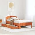 Miniatyrbillede 2 af 11: vidaXL sengeramme uden madras 100x200 cm massivt fyrretræ gyldenbrun