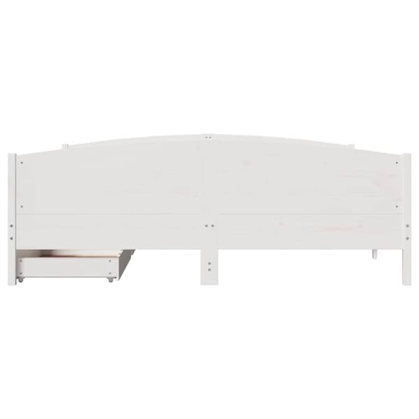 vidaXL Sängynrunko ilman patjaa valkoinen 200x200 cm täysi mänty