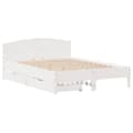 Miniatyrbilde 4 av 11: vidaXL Sengeramme uten madrass hvit 135x190 cm heltre furu