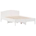 Miniatyrbilde 6 av 11: vidaXL Sengeramme uten madrass hvit 135x190 cm heltre furu