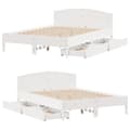 Miniatyrbilde 10 av 11: vidaXL Sengeramme uten madrass hvit 135x190 cm heltre furu