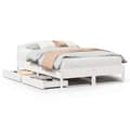 Miniatyrbilde 1 av 11: vidaXL Sengeramme uten madrass hvit 135x190 cm heltre furu