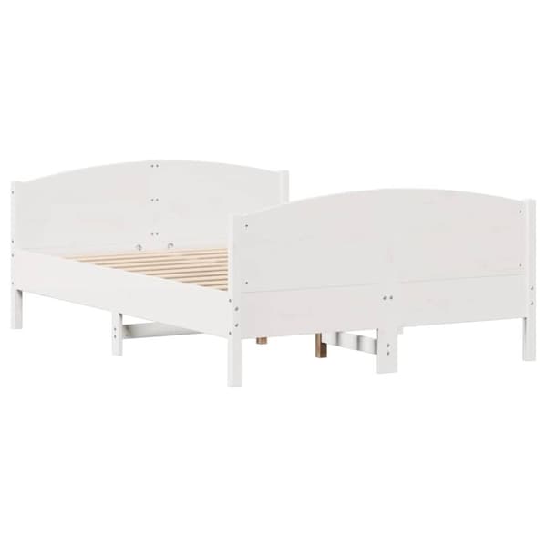 vidaXL sengeramme uden madras 140x200 cm massivt fyrretræ hvid