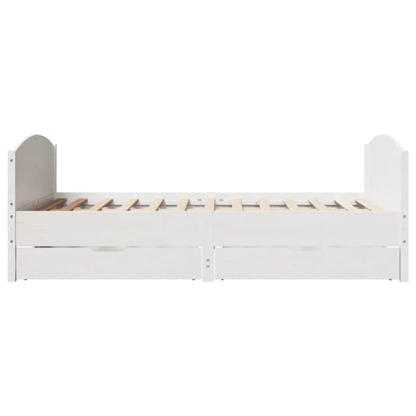 vidaXL sengeramme uden madras 140x200 cm massivt fyrretræ hvid
