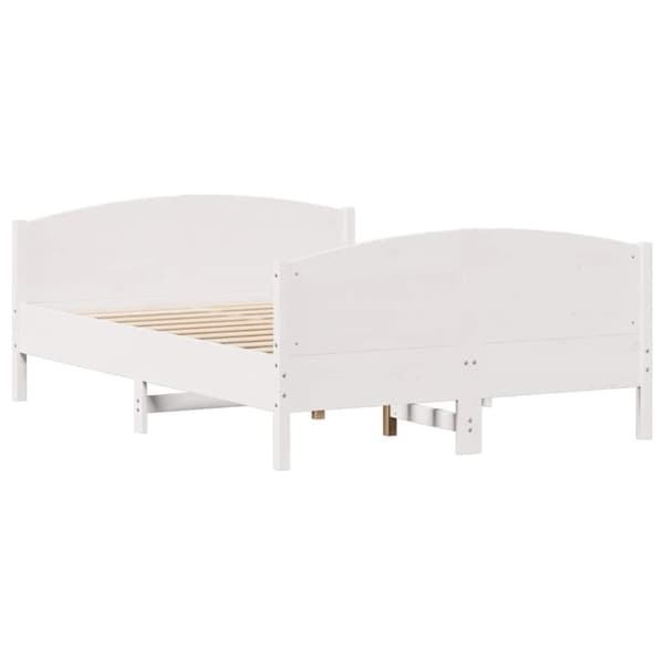 vidaXL sengeramme uden madras 140x200 cm massivt fyrretræ hvid